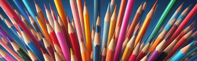 Pencil crayons in an array