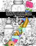 Coloring book with butterfly, lantern, and floral designs on a white background