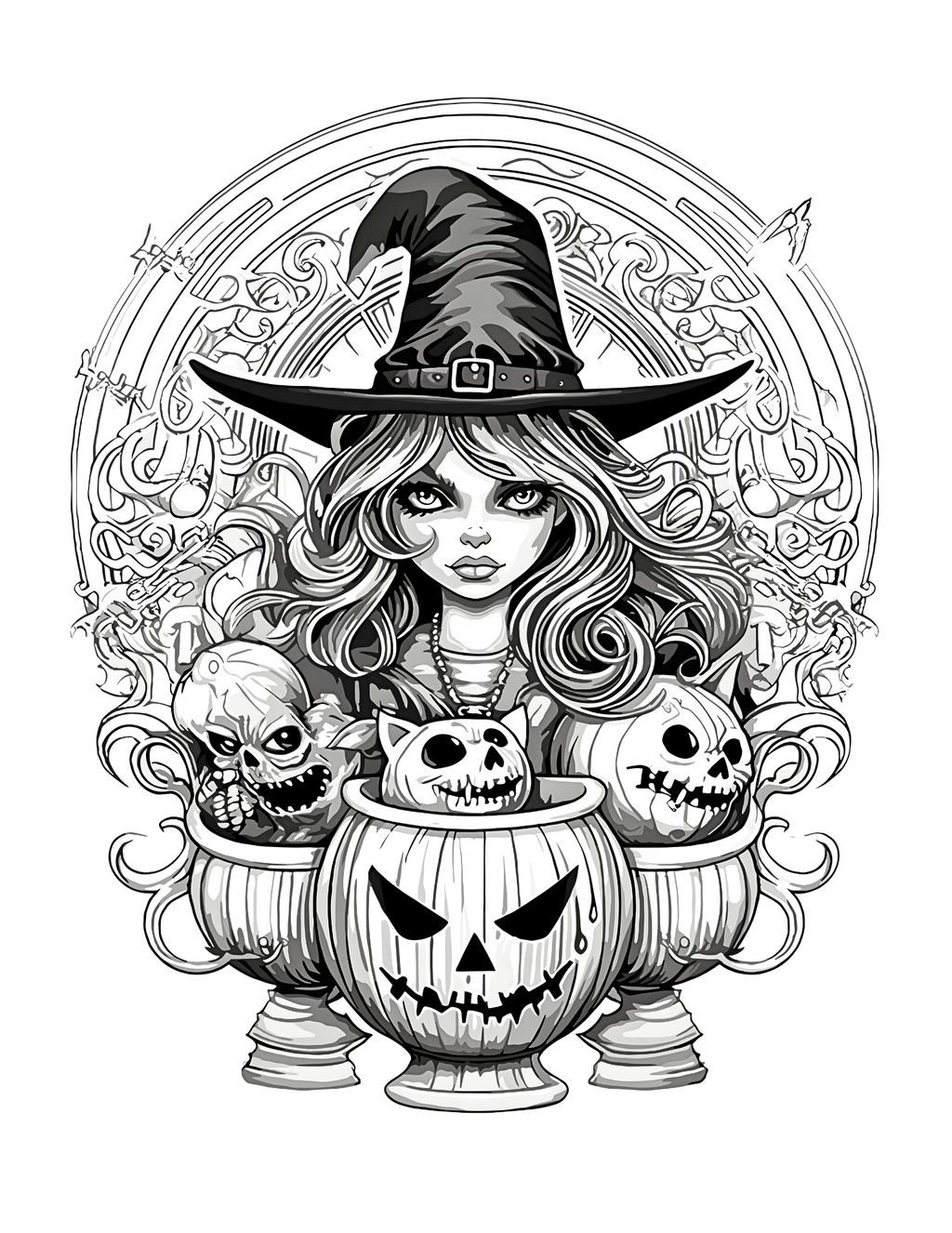 Dark Enchantment: A Colouring Book of Halloween Witches and Haunted Dwellings