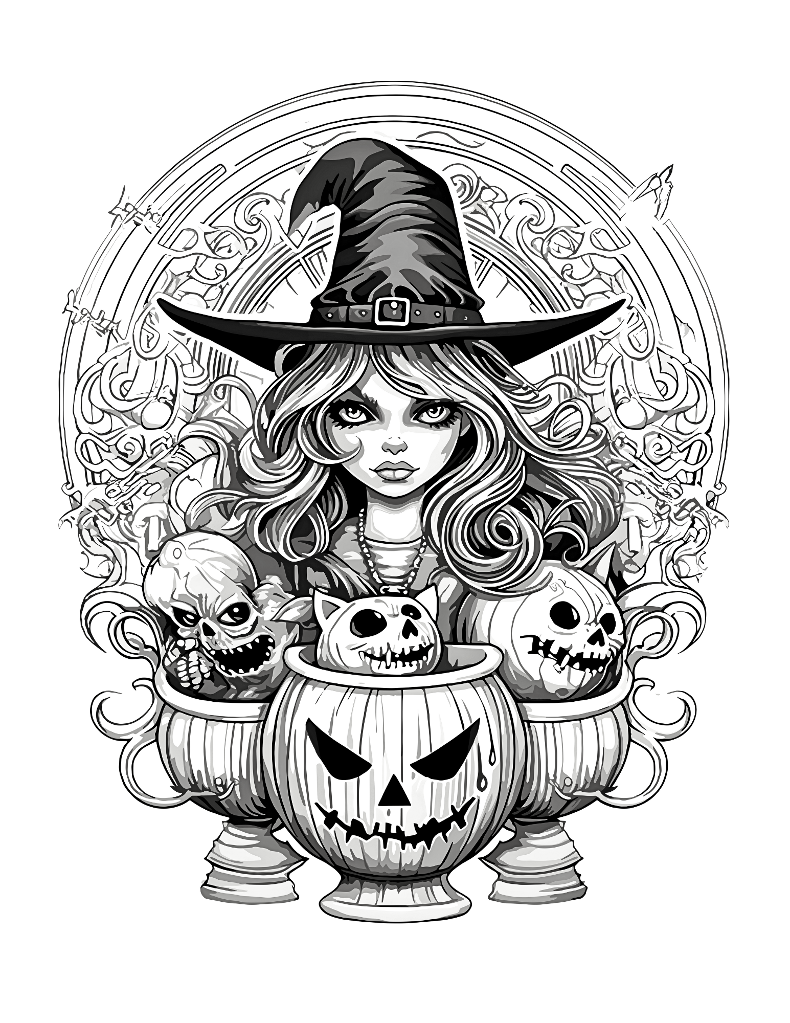 Dark Enchantment: A Colouring Book of Halloween Witches and Haunted Dwellings