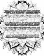Mandala design with text on a white background