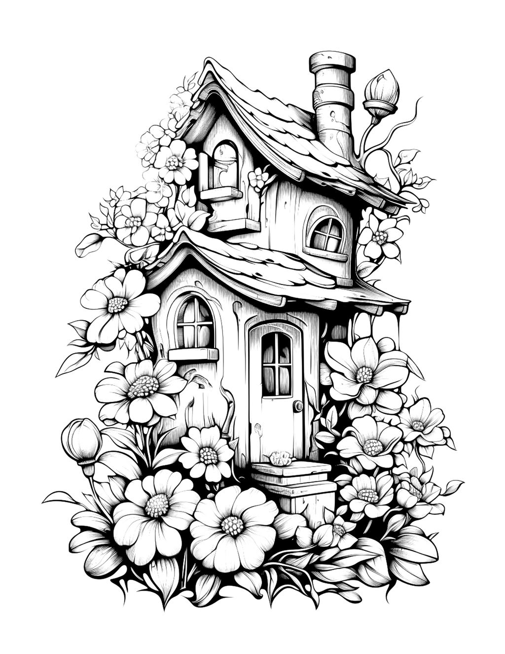 Floral Blooms and Hidden Havens: An Adult Colouring Book Adventure
