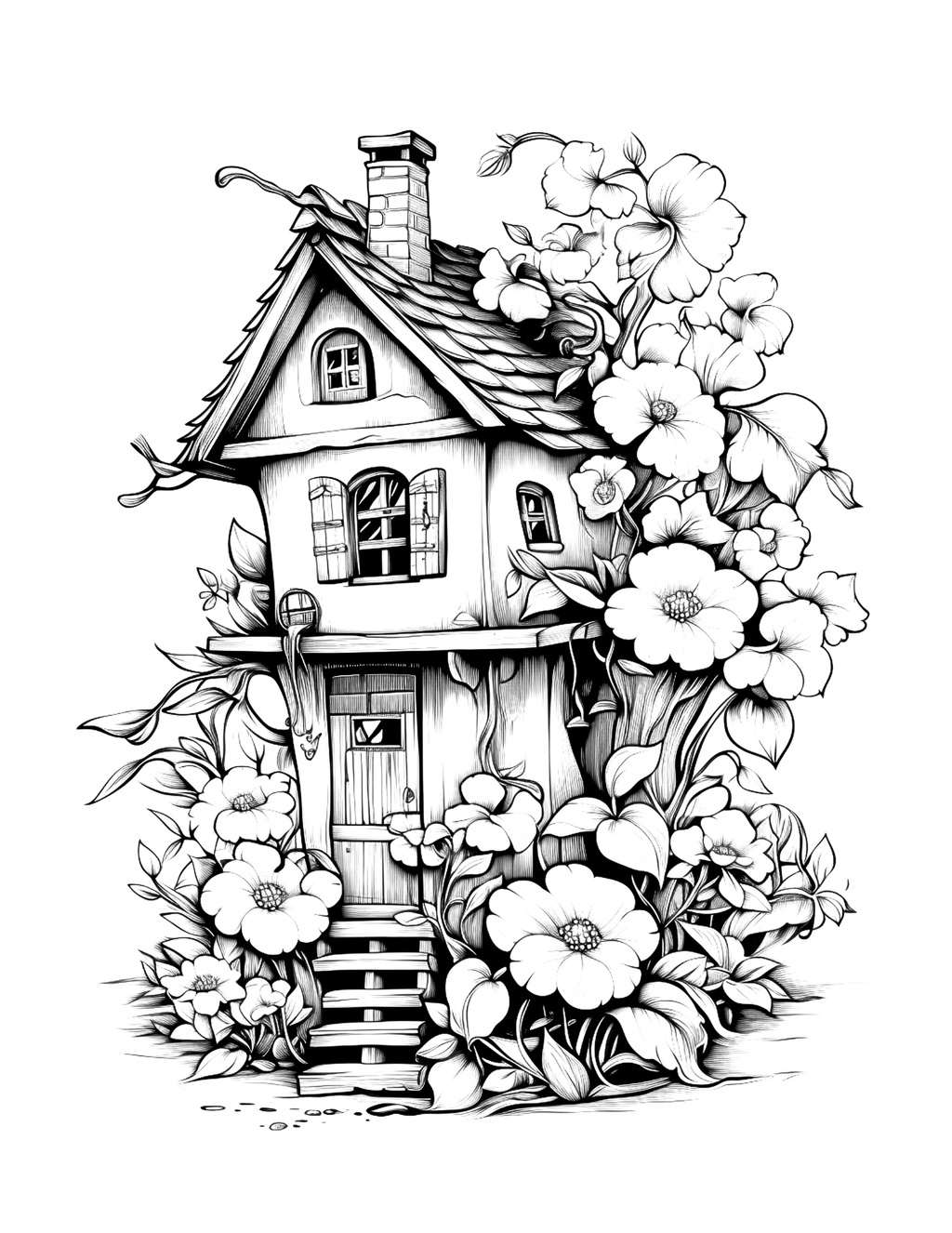 Floral Blooms and Hidden Havens: An Adult Colouring Book Adventure