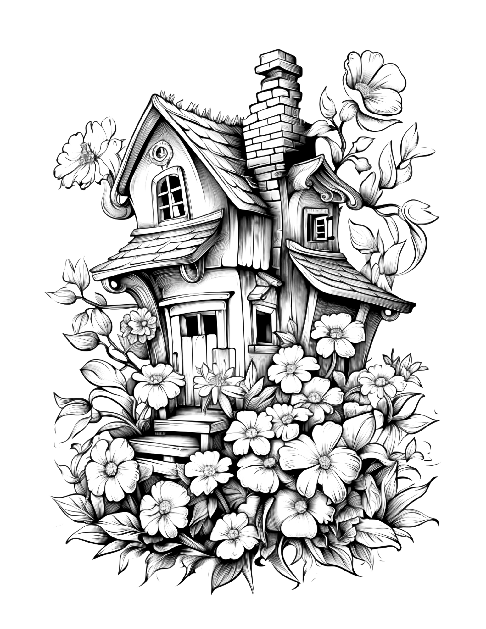 Floral Blooms and Hidden Havens: An Adult Colouring Book Adventure