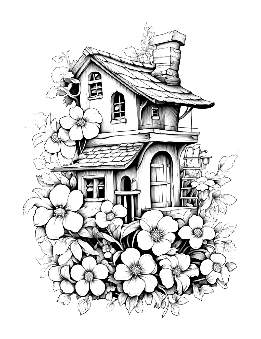 Floral Blooms and Hidden Havens: An Adult Colouring Book Adventure