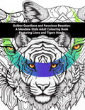 Mandala-style coloring book with a tiger head design on a white background