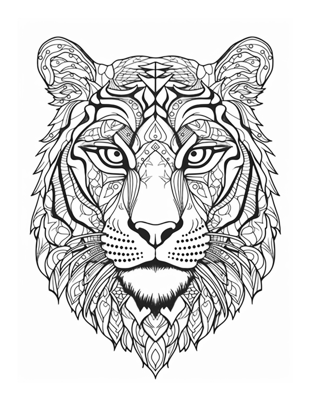 Golden Guardians and Ferocious Beauties: A Mandala-Style Adult Colouring Book Featuring Lions and Tiger Heads