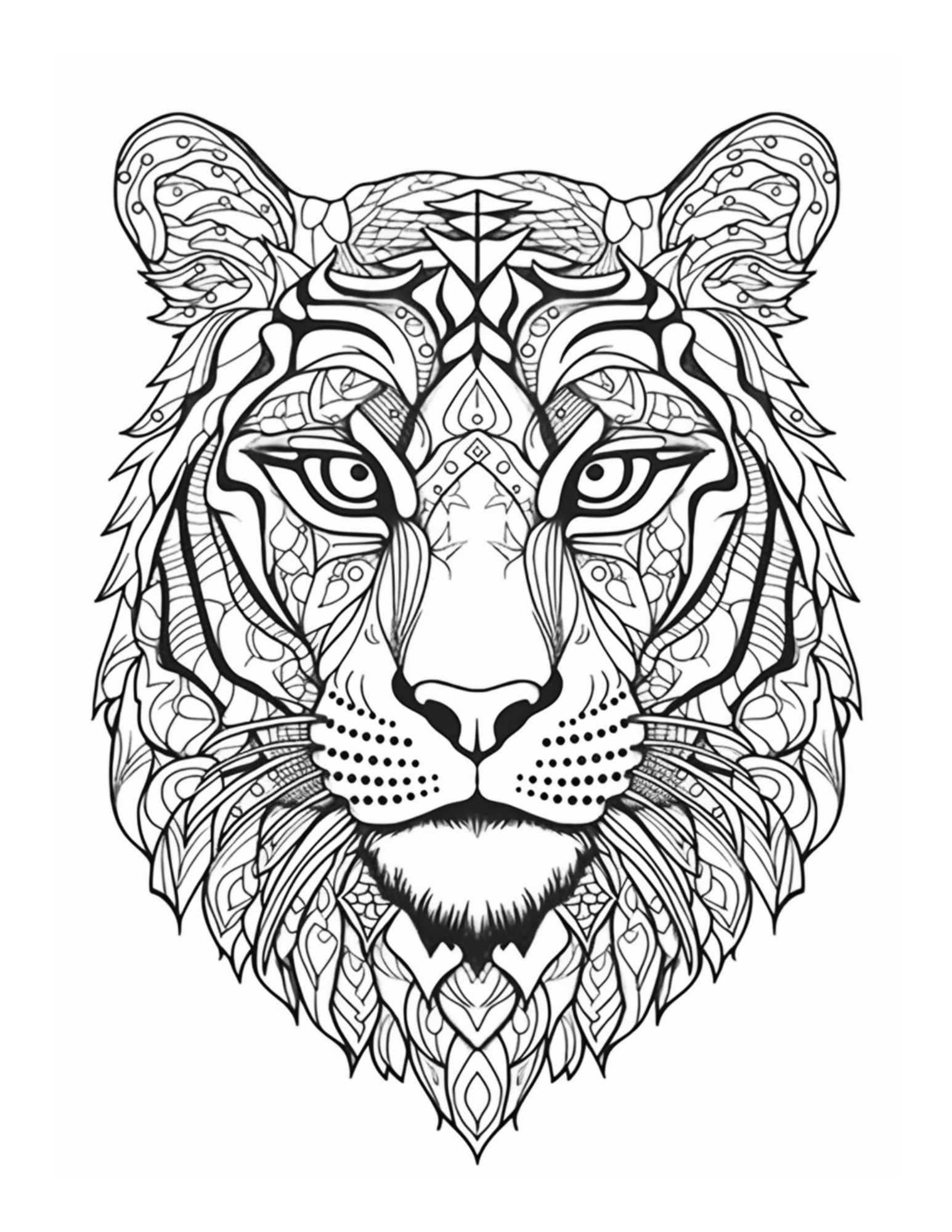 Golden Guardians and Ferocious Beauties: A Mandala-Style Adult Colouring Book Featuring Lions and Tiger Heads