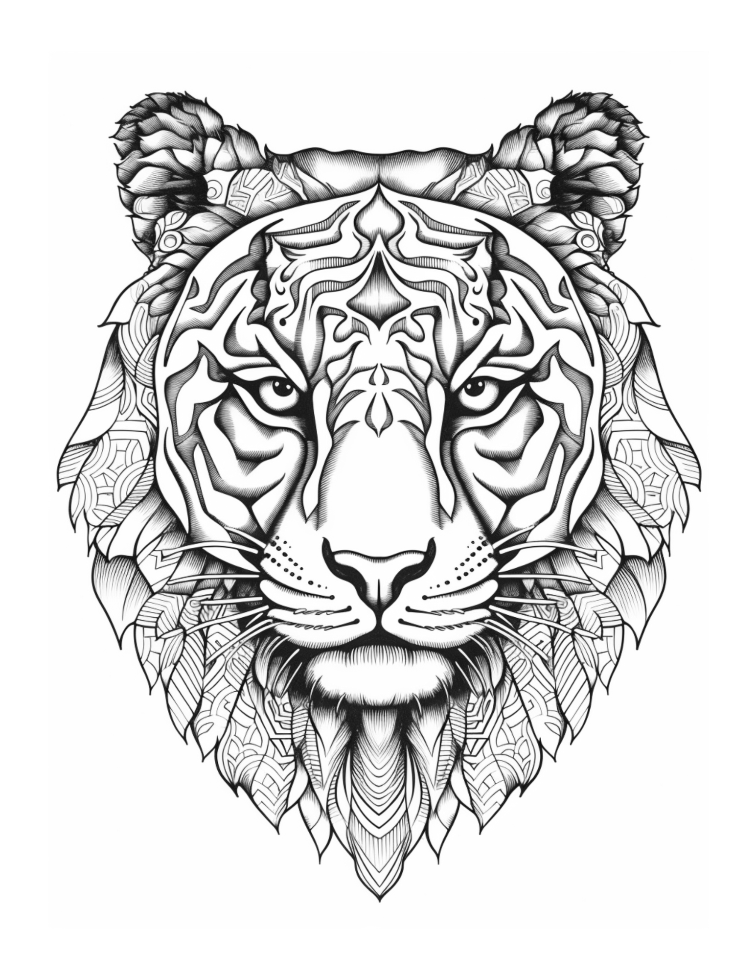 Golden Guardians and Ferocious Beauties: A Mandala-Style Adult Colouring Book Featuring Lions and Tiger Heads