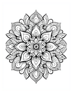 Black and white intricate mandala design on a white background