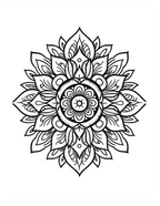 Black mandala design on a white background