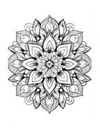 Black and white intricate mandala design on a white background
