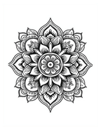 Black and white intricate mandala design on a white background