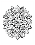 Black and white intricate mandala design on a white background