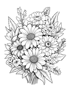 Black and white floral design on a white background