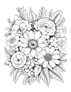 Black and white floral arrangement on a white background
