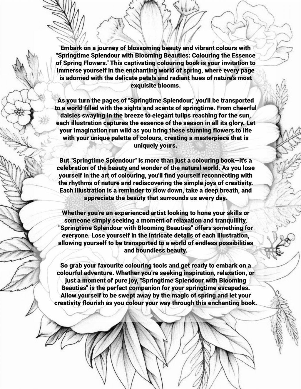 Springtime Splendour with Blooming Beauties: Colouring the Essence of Spring Flowers