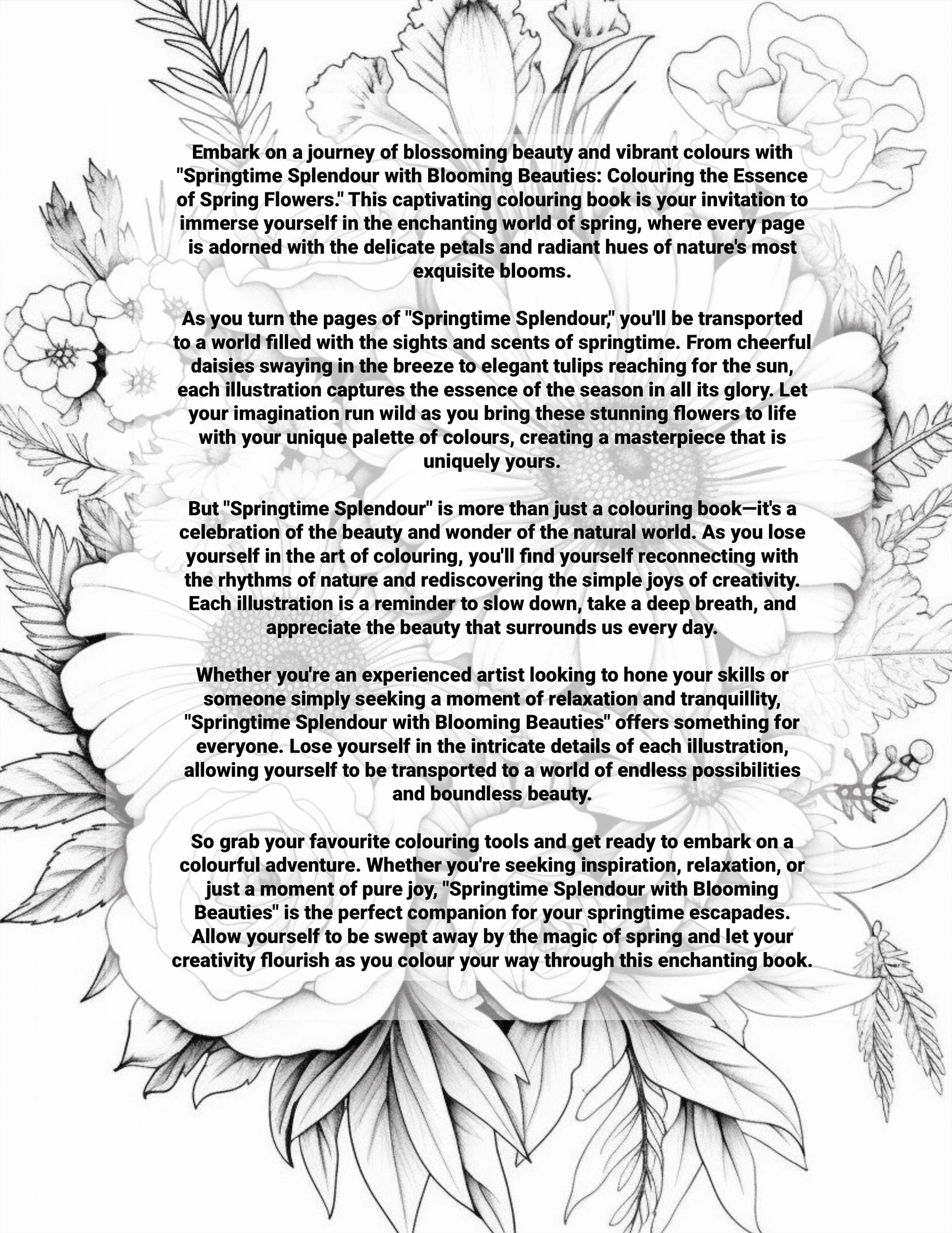Springtime Splendour with Blooming Beauties: Colouring the Essence of Spring Flowers