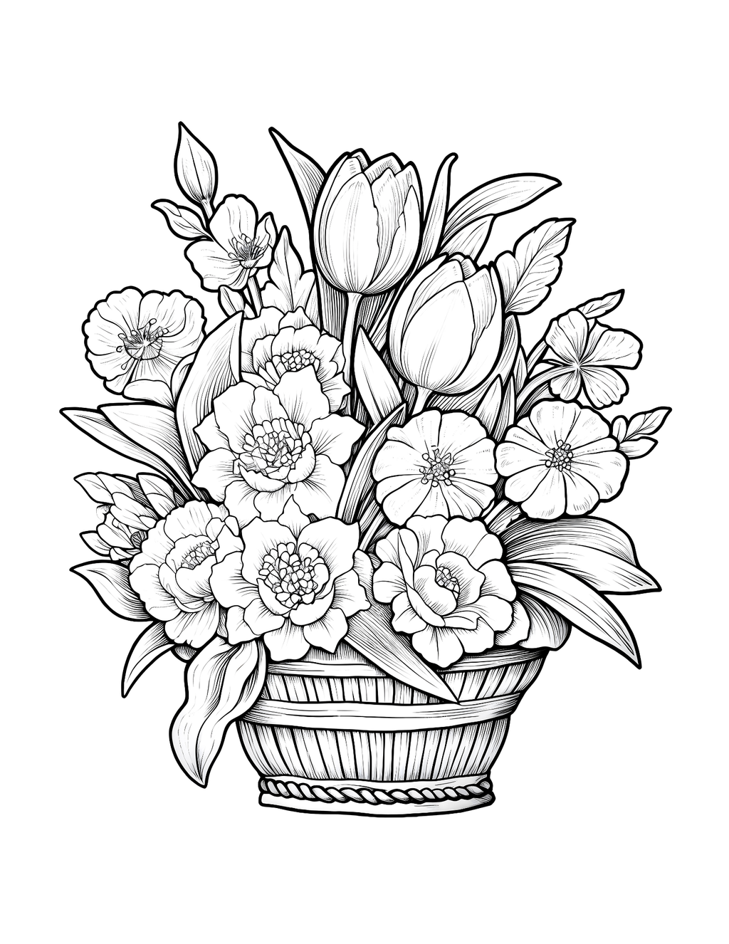 Springtime Splendour with Blooming Beauties: Colouring the Essence of Spring Flowers