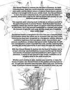 Page from a colouring book with text and sunflower illustrations