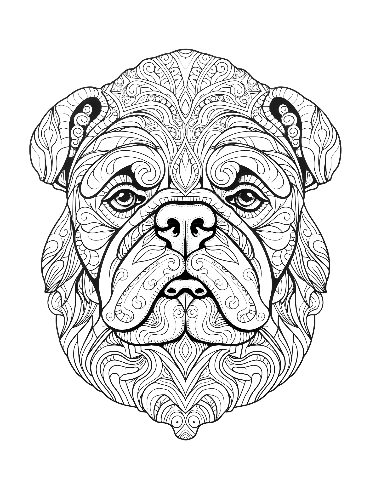 Whiskers and Whirls: Mandala-Inspired Designs with German Shepherds, Bulldogs, and Labradors Portraits.