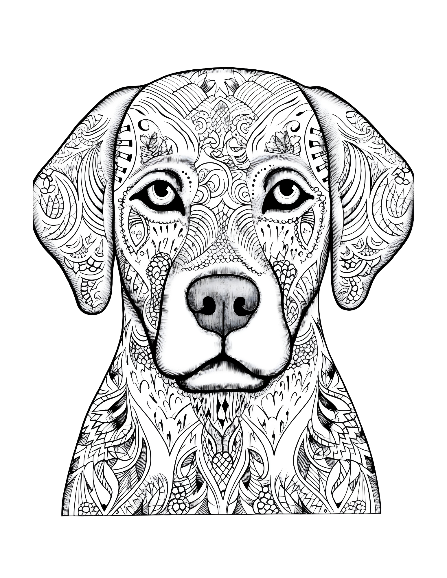 Whiskers and Whirls: Mandala-Inspired Designs with German Shepherds, Bulldogs, and Labradors Portraits.
