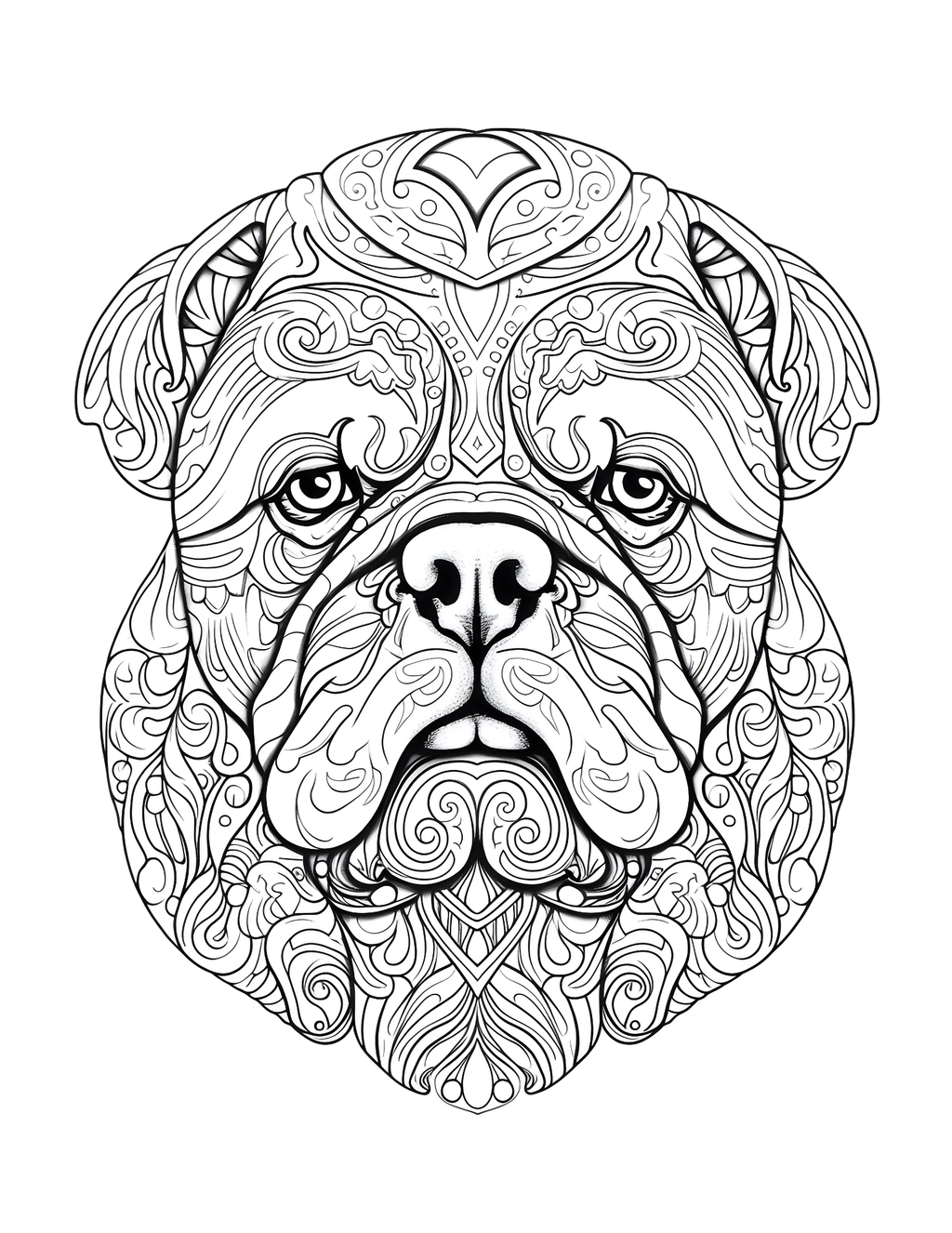 Whiskers and Whirls: Mandala-Inspired Designs with German Shepherds, Bulldogs, and Labradors Portraits.