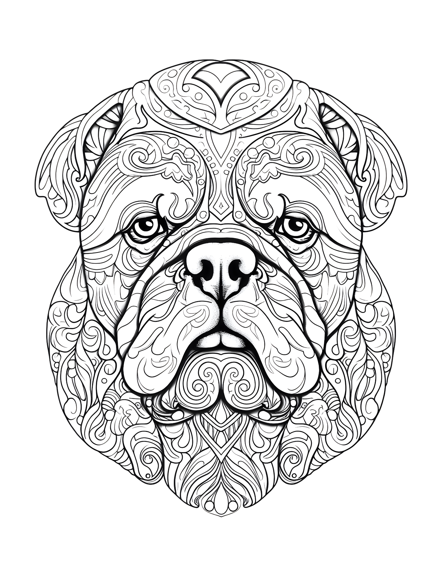 Whiskers and Whirls: Mandala-Inspired Designs with German Shepherds, Bulldogs, and Labradors Portraits.