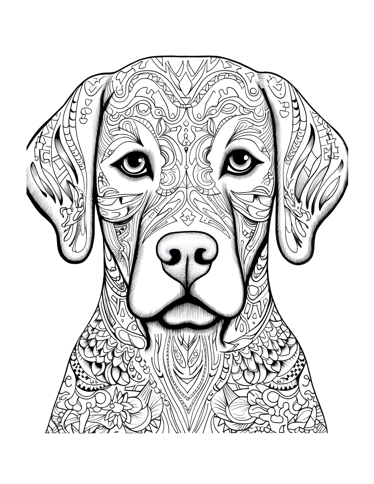 Whiskers and Whirls: Mandala-Inspired Designs with German Shepherds, Bulldogs, and Labradors Portraits.