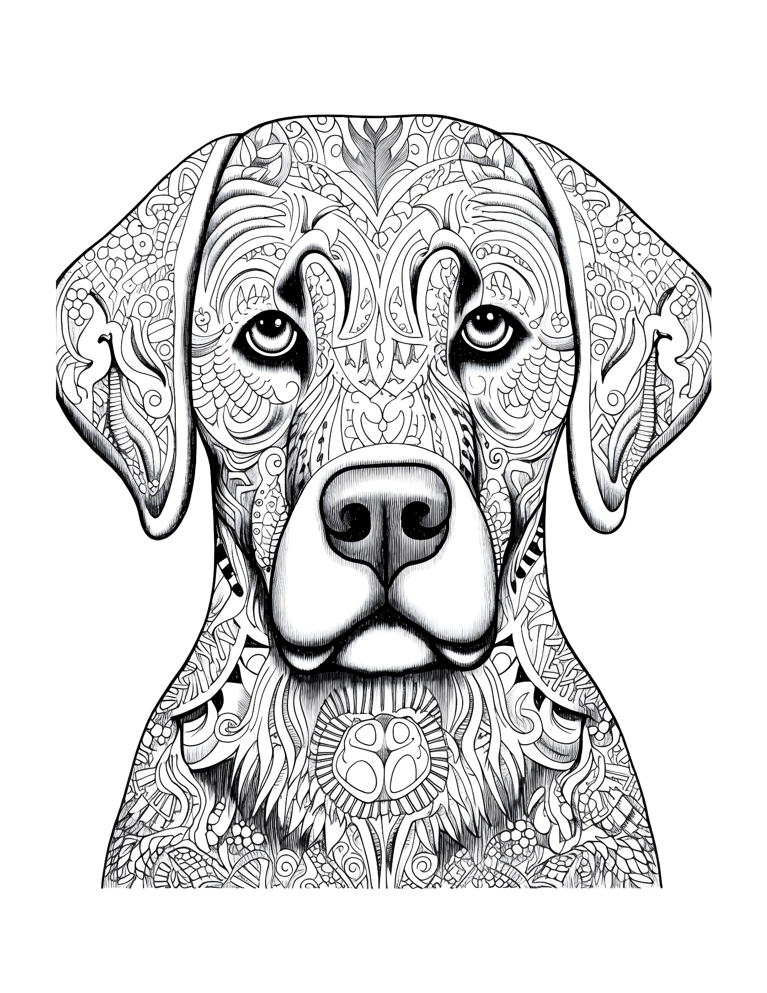 Whiskers and Whirls: Mandala-Inspired Designs with German Shepherds, Bulldogs, and Labradors Portraits.