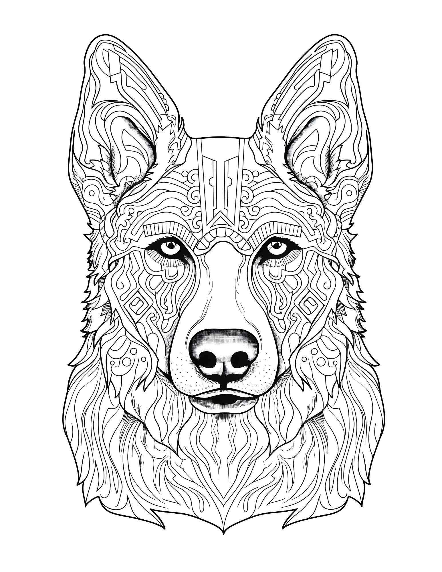 Whiskers and Whirls: Mandala-Inspired Designs with German Shepherds, Bulldogs, and Labradors Portraits.